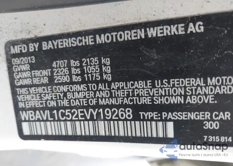 2014 BMW X1 xDrive28I из США, поврежденный, VIN WBAVL1C52EVY19268